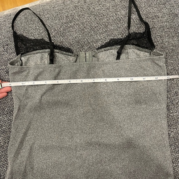 Grey and black lace detail corset top - Picture 9 of 10